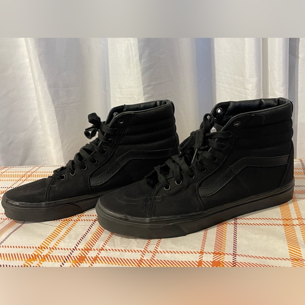Black on Black High Top Vans
